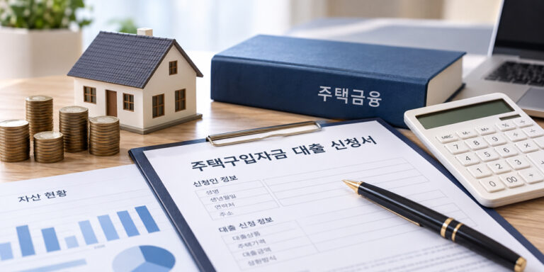디딤돌대출 자산심사 부적격 안내를 위한 주택구입자금 대출 신청서와 계산기